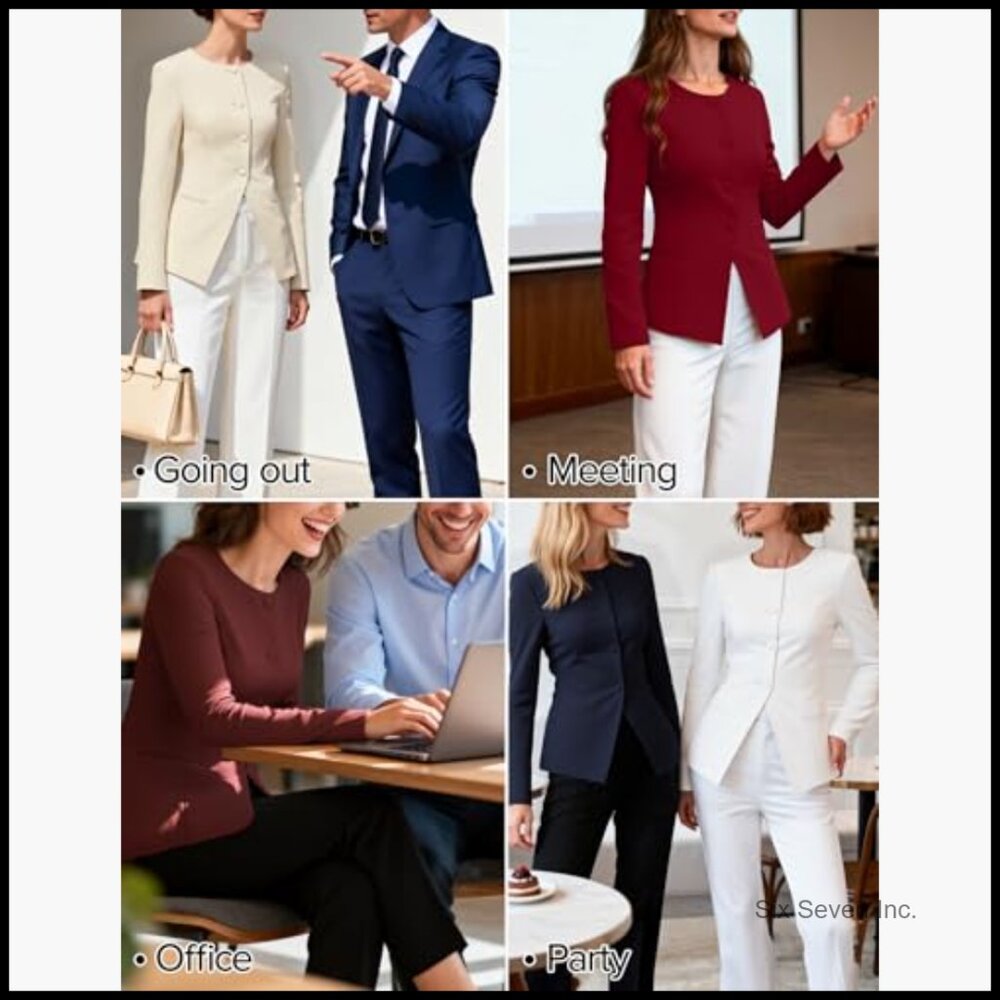 Polyester Blend Blazer with Drawstring Waist for … - image 5